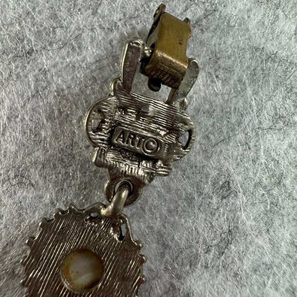 Vintage Mod- Art Multi-Stone Filigree Bracelet - Picture 4 of 5